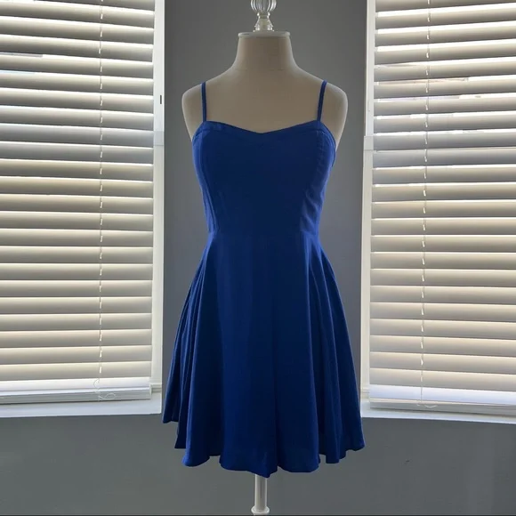Royal Blue Cut Out Mini Dress - Picture 2 of 6